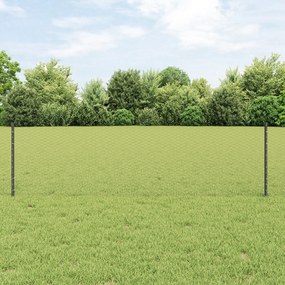 Postes de Cerca vidaXL 11 pcs U-Channel Cinza 60 cm Aço, Cerca Hexagon