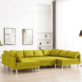 vidaXL Sofá seccional tecido amarelo