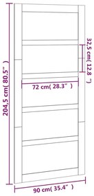 Porta de celeiro 90x1,8x204,5 cm madeira de pinho maciça