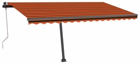 Toldo autom. LED e sensor de vento 450x350 cm laranja/castanho