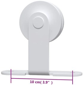 Kit de ferragens para porta deslizante 200 cm aço branco