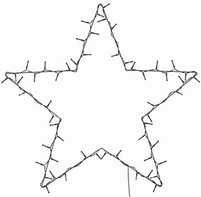 Luzes de Natal silhueta estrela 80 LEDs branco quente