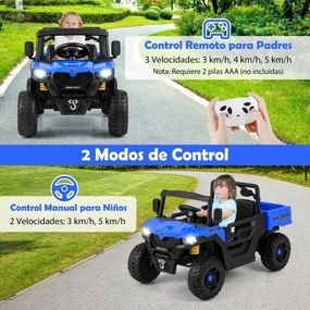 Camião basculante elétrico para crianças 12V com comando à distância, música, contos e luzes LED, suspensão com molas para crianças de 3 a 8 anos, pre