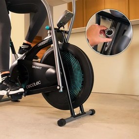 Bicicleta indoor Drumfit WOD Rider 1000 Eolo com resistência de ar ajustável manualmente