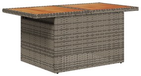 Conjunto de Jantar de Jardim com Almofadas 7 Peças Cinza Rattan Poliés