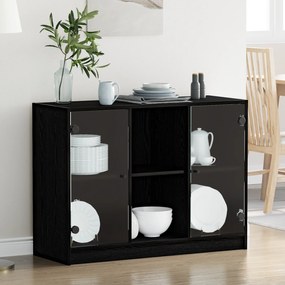 Buffet vidaXL Carvalho Preto 102x37x75,5 cm Madeira Ing.