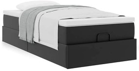Estrutura de cama otomana com colchão 100x200 cm preta