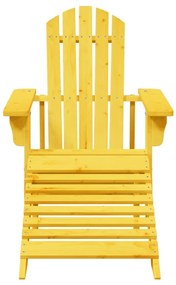 Cadeira adirondack com otomana madeira de abeto maciça amarelo