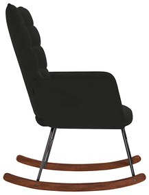 Cadeira de baloiço veludo preto