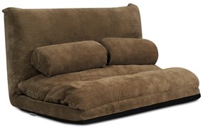 Sofá Cama de sofá Flush Sofá Cama Multifuncional Ajustável em 6 Posições com 2 Almofadas Forro de Camurça para Quarto Sala de Estar Varanda Café