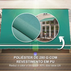 Toldo Manual Retrátil com Manivela 295x245cm Toldo Enrolável Alumínio