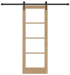 Conjunto de Porta Deslizante vidaXL com Kit de Hardware 73.5x198.5 cm