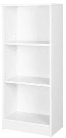 Estante VASAGLE de 3 níveis com prateleiras ajustáveis, estante infantil e unidade de armazenamento para estudo, escritório em casa, 40 x 24 x 93 cm, branca LBC103W