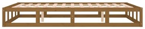 Estrutura cama pequena de casal 120x190 cm madeira castanho-mel