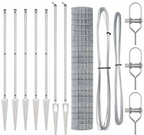 Cerca Euro com 7 postes de espinho 1.6x10 m em aço galvanizado