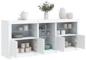 Aparador com luzes LED 181,5x37x67 cm branco