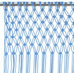 Cortina macramé 140x240 cm algodão azul