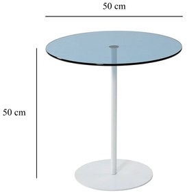 Mesa de Apoio Chill-Out - Branca e Azul - 50x50x50 cm