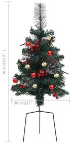 Árvore de Natal artificial de exterior pré-iluminada 2 pcs PVC