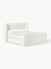 Cama Boxspring em bouclé Perla
