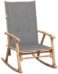 Cadeira de baloiço com almofadão bambu