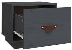 Mesa de cabeceira 40x34x45 cm madeira de pinho maciça cinza