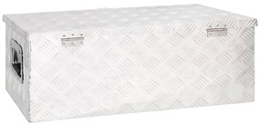 Caixa de arrumação 80x39x30 cm alumínio prateado