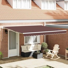 vidaXL Toldo retrátil manual 400x300 cm castanho