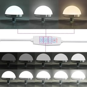 Conjunto de Mesa de Maquiagem de 2 Peças com LED em Madeira Engineered