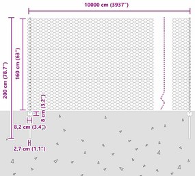 Postes de Cerca vidaXL 11 pcs Canal U Verde 160 cm Aço
