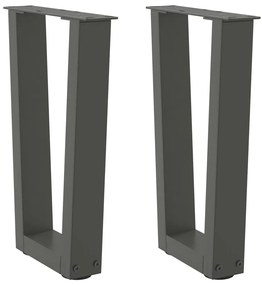vidaXL Pés para mesa de centro em V, 2 peças, antracite, 38x(42-43,3) cm, aço