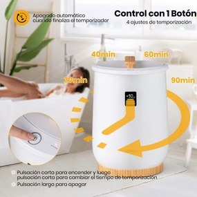 Aquecedor de toalhas 20L Cube Grande com visor LED, controle de 1 botão, temporizador e desligamento automático Aquecedor branco