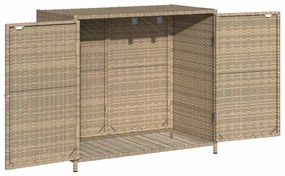 Armário de arrumação p/ jardim 83x45x76 cm vime PE bege
