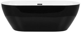 Banheira autónoma em acrílico preto 170 x 80 cm CARRERA Beliani