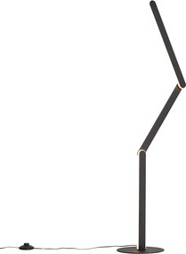 Candeeiro de pé de design preto com LED regulável em 3 níveis - Gate