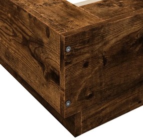 Estrutura cama 140x190 cm derivados de madeira carvalho fumado