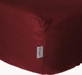 Lençol com elástico em percal de algodão para boxspring Bordeaux