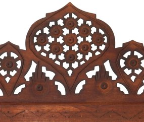 Biombo esculp. mão 5 painéis 200x165cm mangueira maciça castanho