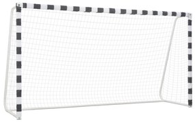 vidaXL Baliza de futebol 300x160x90 cm metal preto e branco