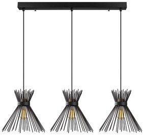 Candeeiro de Teto Kirpi – Preto – 104 x 34 cm
