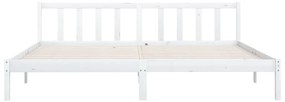 Estrutura de cama super king 180x200 cm pinho maciço branco