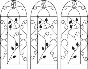 vidaXL Suportes plantas trepadeiras 3 pcs 40x100 cm ferro preto