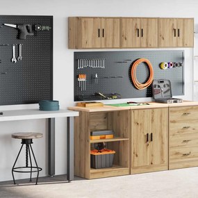 vidaXL Armários de garagem 2pcs madeira processada carvalho artisiano