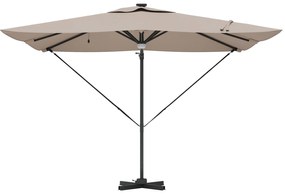 Guarda-sol Articulado Roma com LEDs Taupe 286x285x270 cm Alumínio