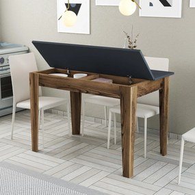 Mesa de Cozinha Kiev – Nogueira e Antracite – 110x75x72 cm