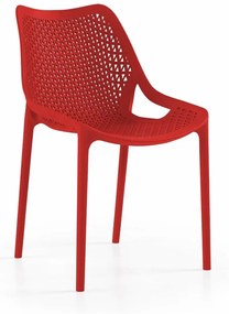 Cadeira Oxy s/ Braço Vermelho - conjunto com 4 unidades