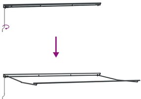Toldo Retrátil Manual Laranja e Marrom 500x300 cm