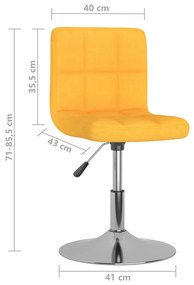 Cadeiras de jantar giratórias 2 pcs tecido amarelo