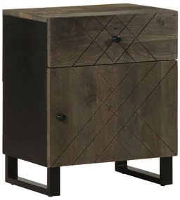 Mesa de cabeceira 50x33x60 cm madeira de mangueira maciça preto