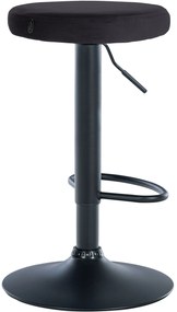 Banco de bar Ponte em veludo e com estrutura preta 38,5 x 60-81 x 38,5 cm Preto